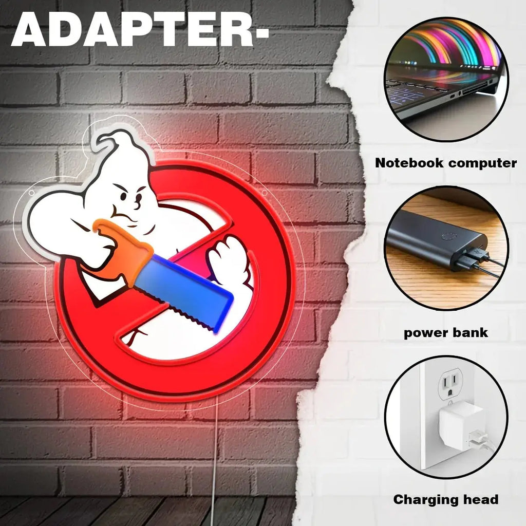 1 piece of luminous neon wall art - saw man design with Suicide Squad logo, UV printing, home bar decoration, bedroom art, ideal for comic book fans and birthday gifts, wall decoration neon FYLZGO Signs