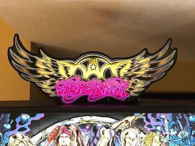 Aerosmith Wings Band Rock n’ Roll Vinyl Pinball Topper FYLZGO Signs