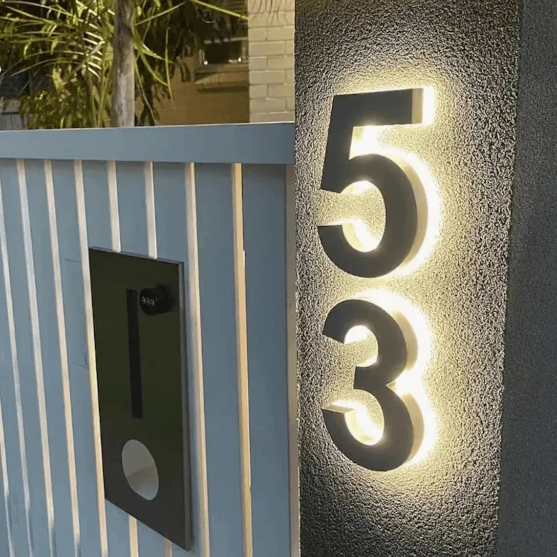 Led outdoor waterproof home name figures exterior acrylic metal illuminated house numbers signs for door room apartment FYLZGO Custom