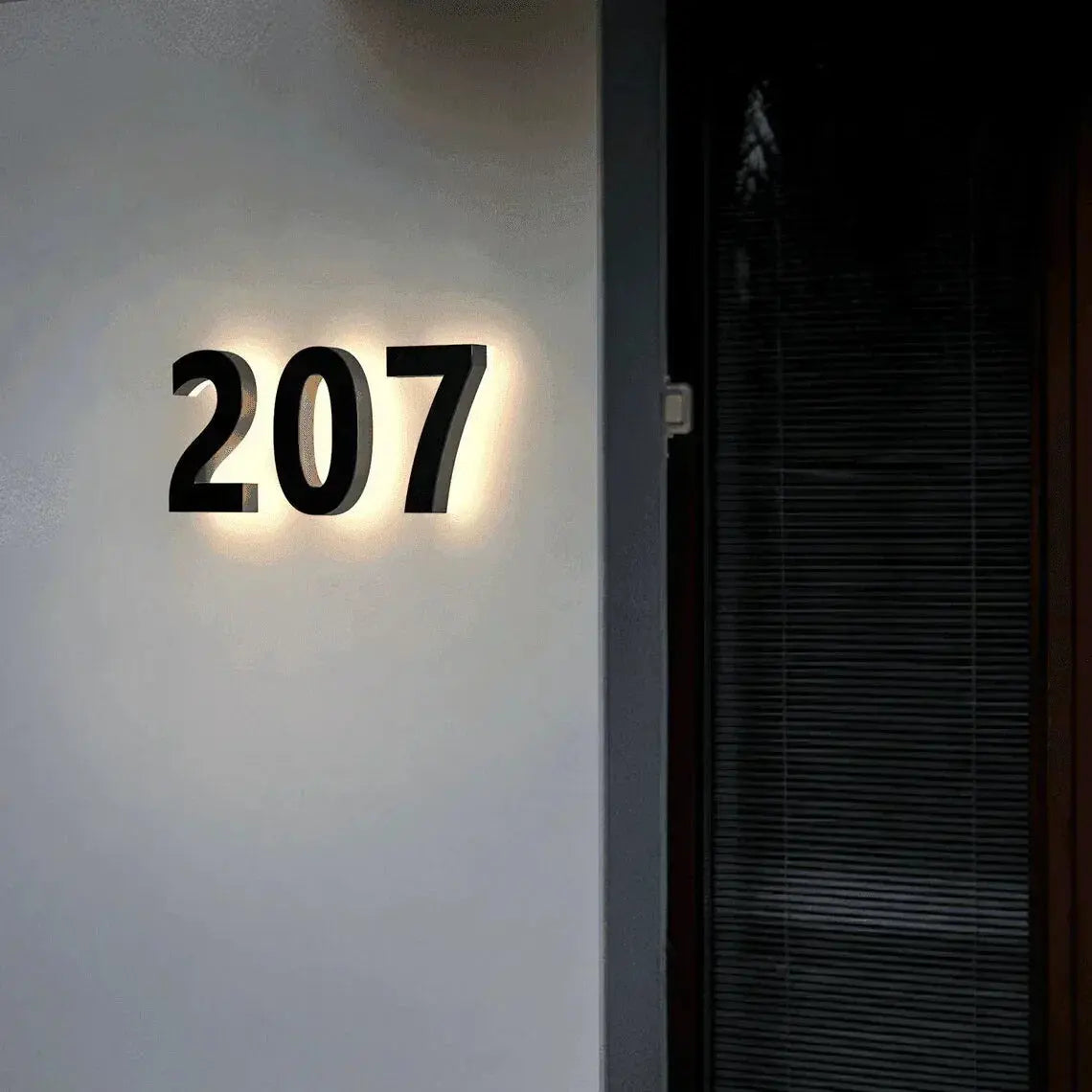 Led outdoor waterproof home name figures exterior acrylic metal illuminated house numbers signs for door room apartment FYLZGO Custom