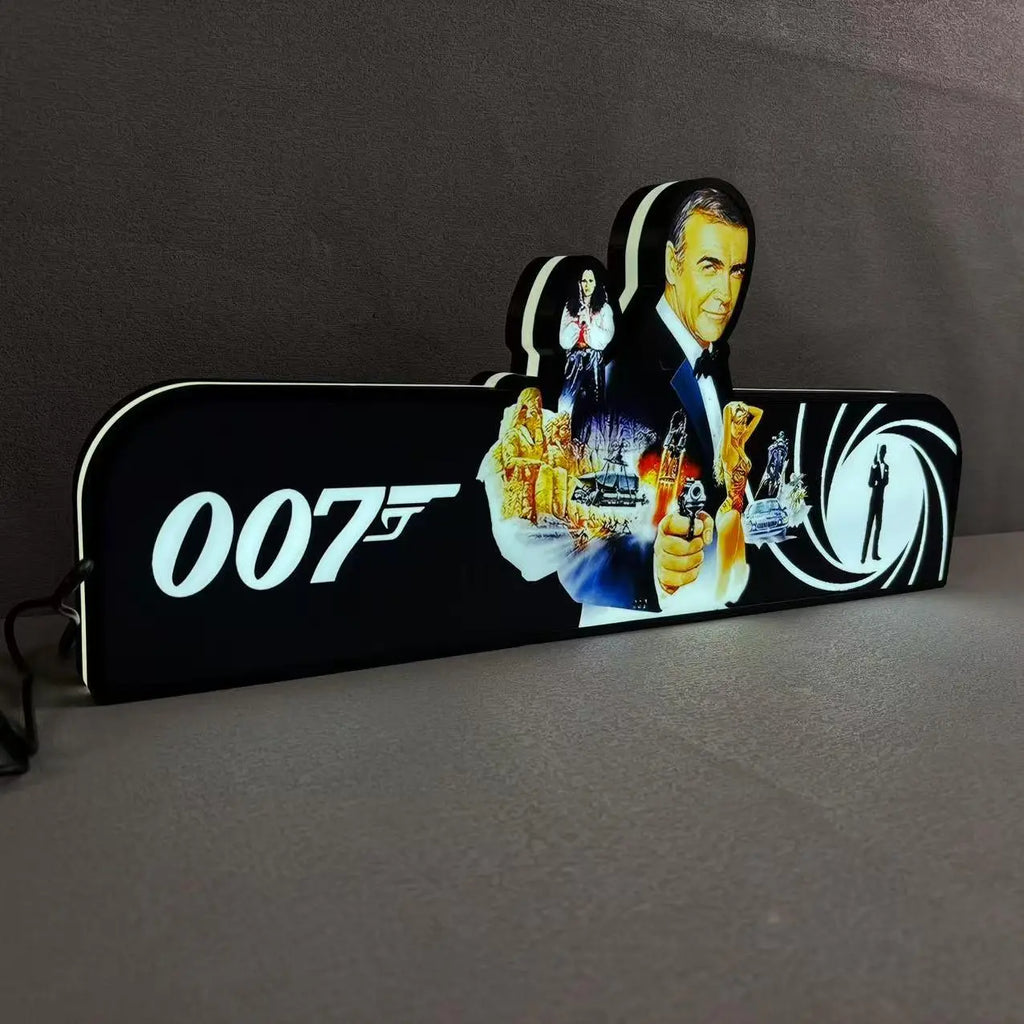 007 James Bond Pinball Topper Light Box LED Light Box, Pinball Arcade Decor, Perfect for Game Room or Pinball Machine, USB Powered Fully Dimmable FYLZGO Signs