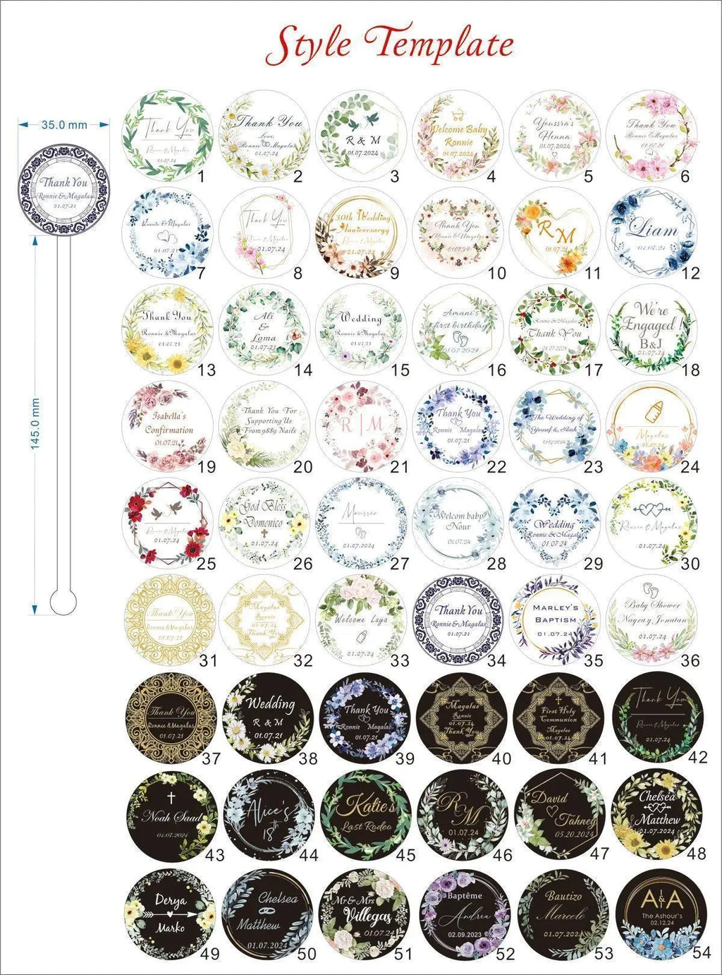 24pcs Personalized Print Banquet Drink Stirrers Customized Wedding Drink Stirrers Baptism Decor Party Cocktail Acrylic Stirrers FYLZGO Signs