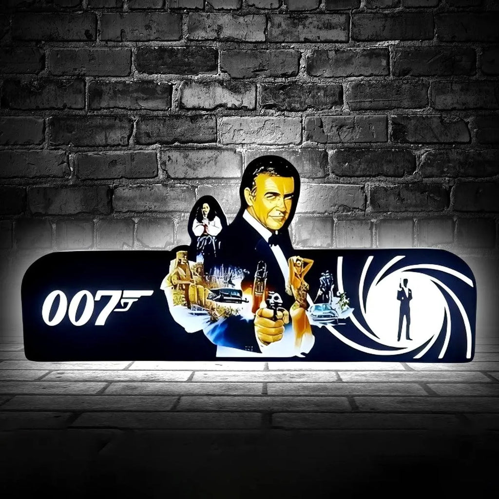 007 James Bond Pinball Topper Light Box LED Light Box, Pinball Arcade Decor, Perfect for Game Room or Pinball Machine, USB Powered Fully Dimmable FYLZGO Signs