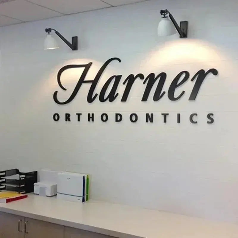 3D Acrylic Business Sign Custom Company Backdrop Decoration Wall Sign Beauty Salon Hair Studio Office Name Advertisement Signage FYLZGO Signs