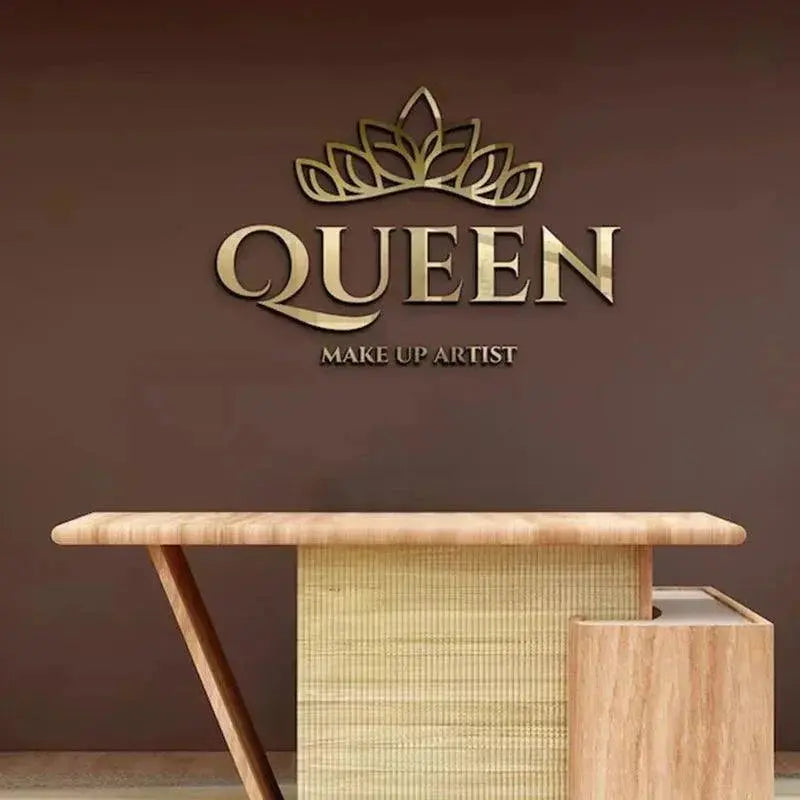 3D Acrylic Business Sign Custom Company Backdrop Decoration Wall Sign Beauty Salon Hair Studio Office Name Advertisement Signage FYLZGO Signs