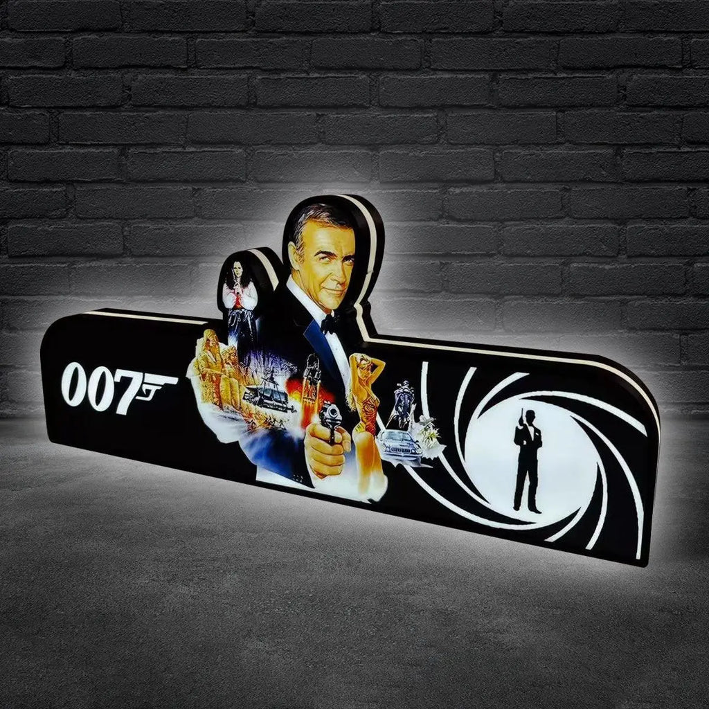 007 James Bond Pinball Topper Light Box LED Light Box, Pinball Arcade Decor, Perfect for Game Room or Pinball Machine, USB Powered Fully Dimmable FYLZGO Signs