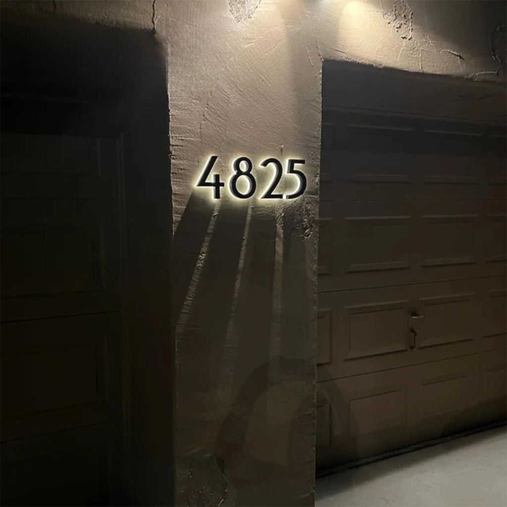 3D Custom Mini Digital Led Light Word Acrylic Number Plate Door Head Sign Metal Modern Outdoor Waterproof - FYLZGO Signs