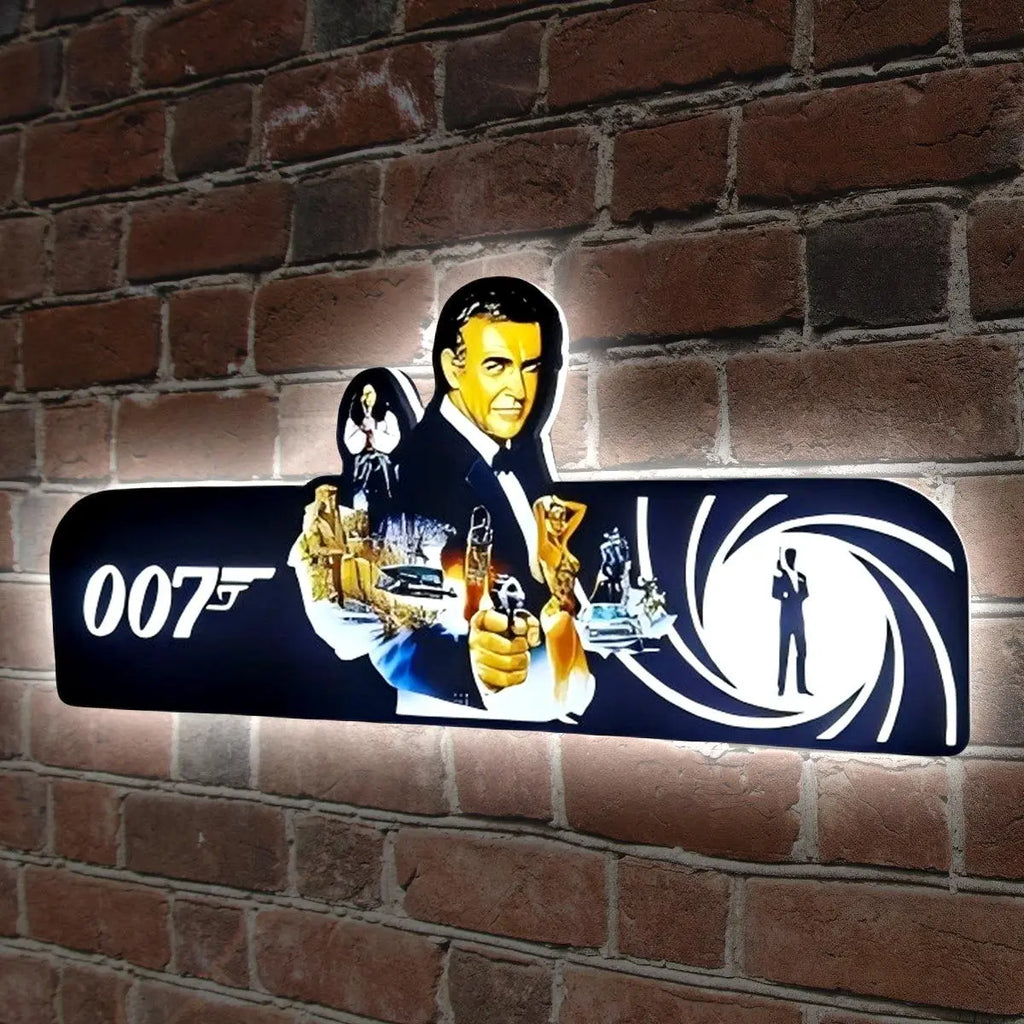 007 James Bond Pinball Topper Light Box LED Light Box, Pinball Arcade Decor, Perfect for Game Room or Pinball Machine, USB Powered Fully Dimmable FYLZGO Signs