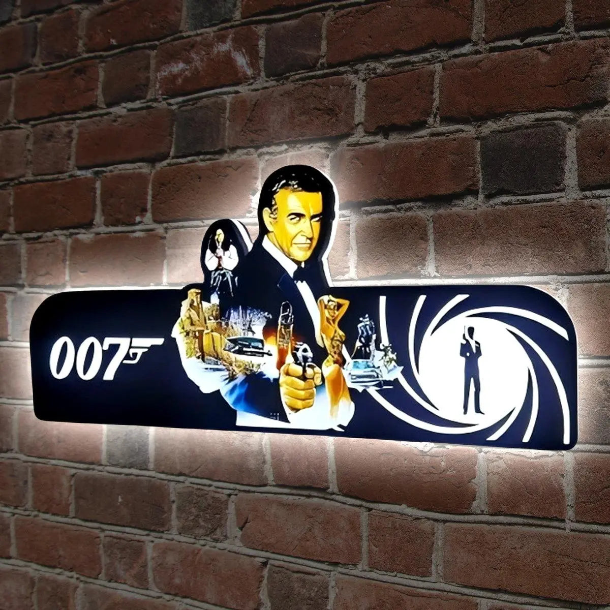 007 James Bond Pinball Topper Light Box LED Light Box, Pinball Arcade Decor, Perfect for Game Room or Pinball Machine, USB Powered Fully Dimmable FYLZGO Signs