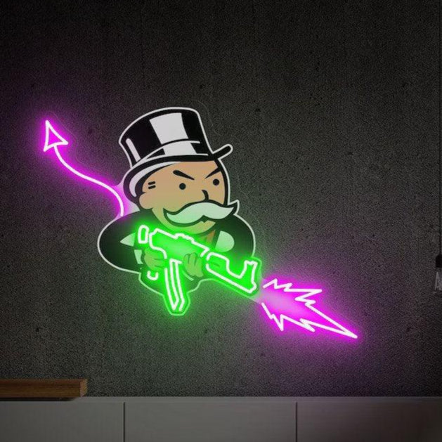 Custom Neon Sign The Uncle Devil Flex UV Printed Neon Decor - FYLZGO Signs