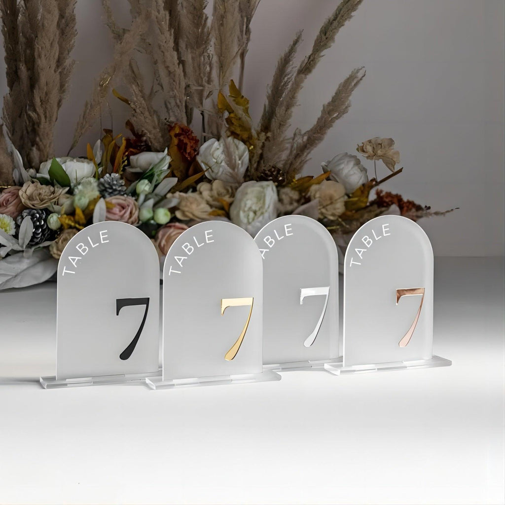 Frosted Acrylic Arch Table Numbers Frosted Acrylic Sign Wedding Table Decor FYLZGO Custom