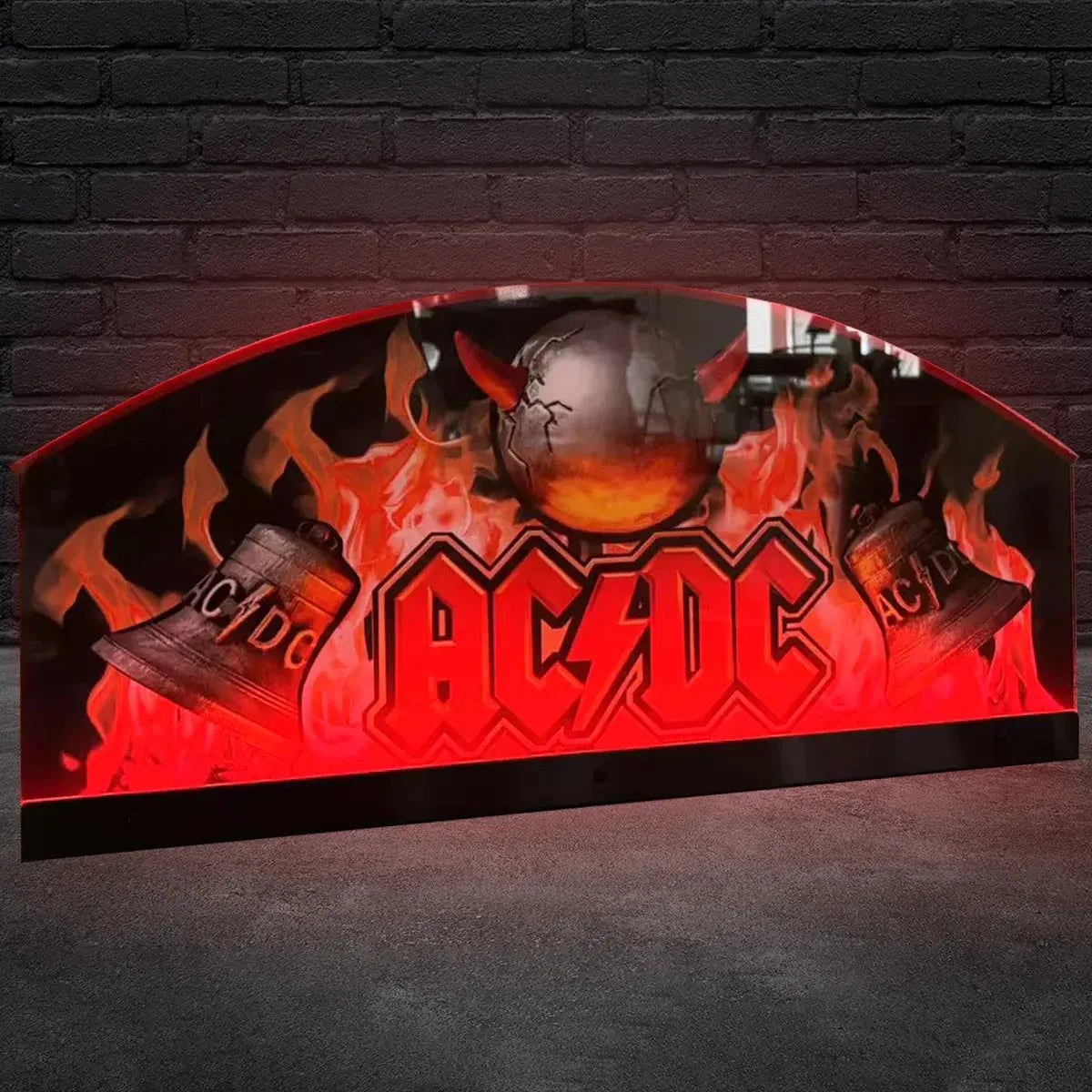 AC/DC Topper With Horns and Two Bells 3D Acrylic LED Topper, For  Pinball Mahine, Pinball Topper FYLZGO Signs