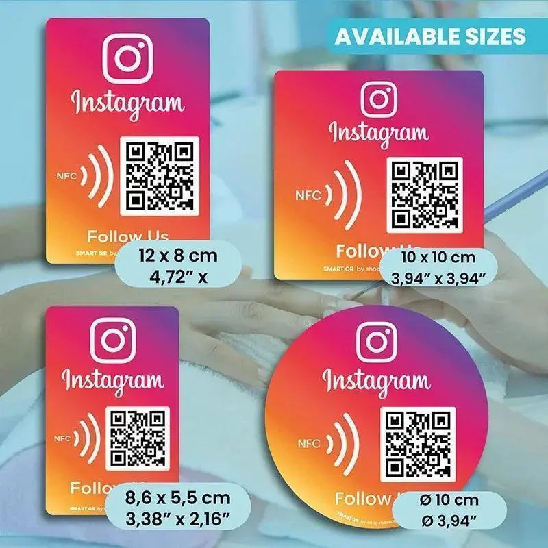 Acrylic Social Business Media Sign NFC Tap Follow US on Instagram QR Code Sign Google Review Facebook Card For Shop store FYLZGO Signs