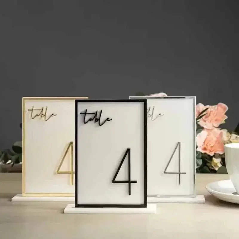 Acrylic Wedding Reception Table Numbers With Stands Birthday Decor Anniversary Baby Bridal Shower Modern & Chic Table Numbers FYLZGO Signs