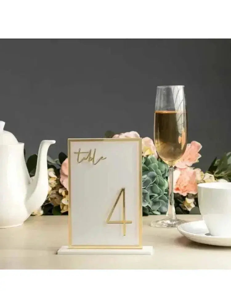 Acrylic Wedding Reception Table Numbers With Stands Birthday Decor Anniversary Baby Bridal Shower Modern & Chic Table Numbers FYLZGO Signs