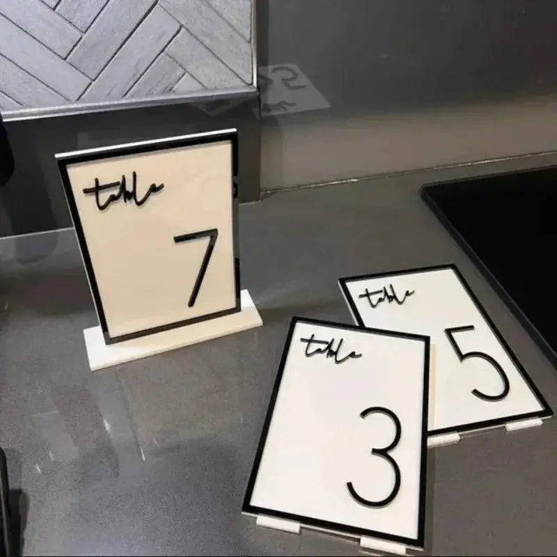 Acrylic Wedding Reception Table Numbers With Stands Birthday Decor Anniversary Baby Bridal Shower Modern & Chic Table Numbers FYLZGO Signs