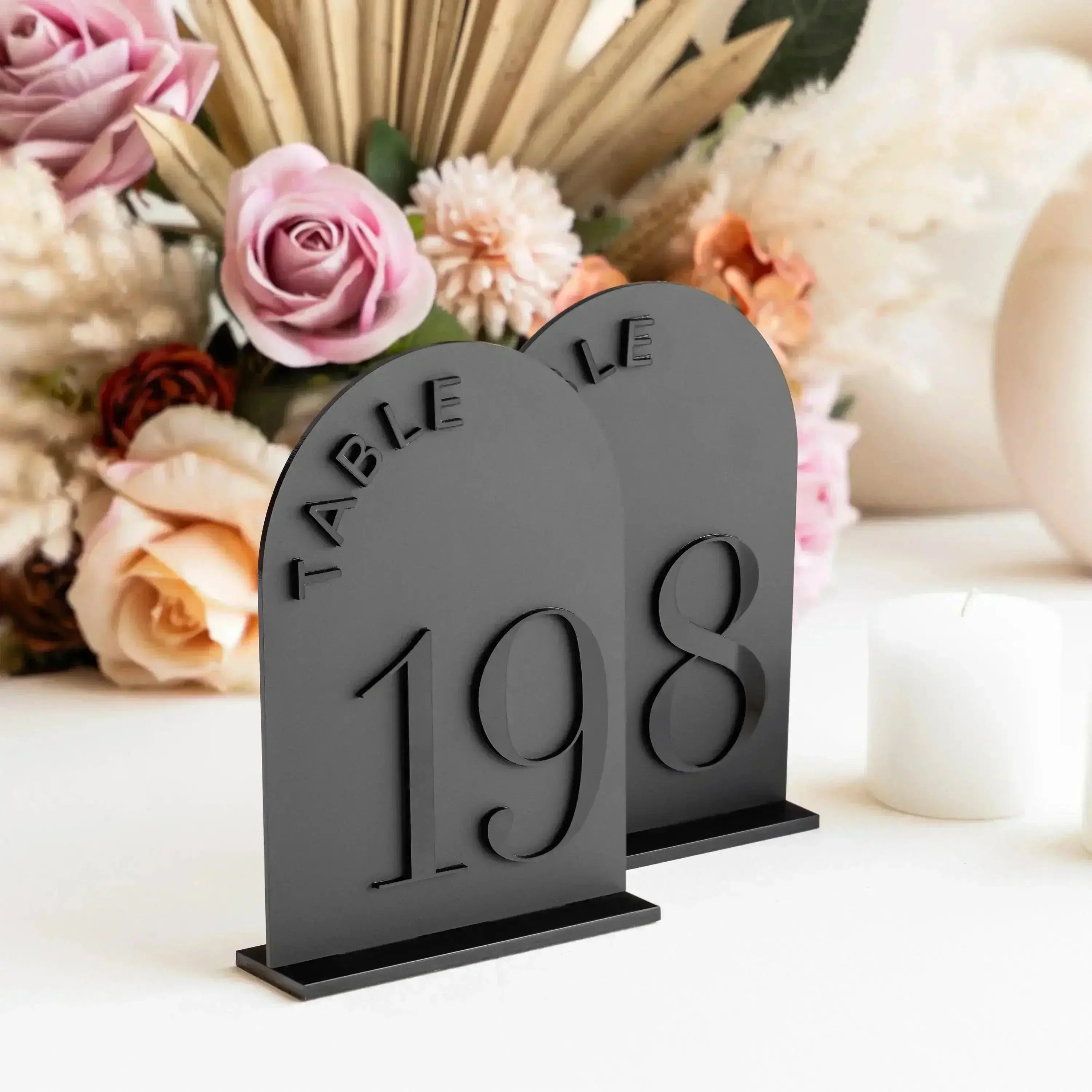 Matte Black Table Numbers- Arched Black Acrylic Wedding Table Numbers Wedding Reception Decoration Wedding Signs Wedding Signage FYLZGO Signs