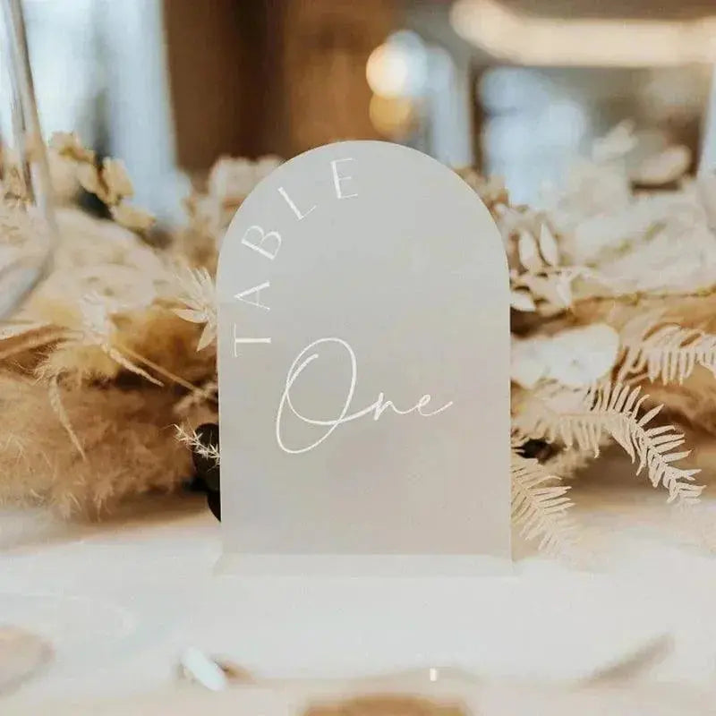 Frosted Acrylic Arch Table Numbers,Plexiglass Acrylic Sign,Arch Table Numbers,Wedding Table Decor,Wedding Signage FYLZGO Signs