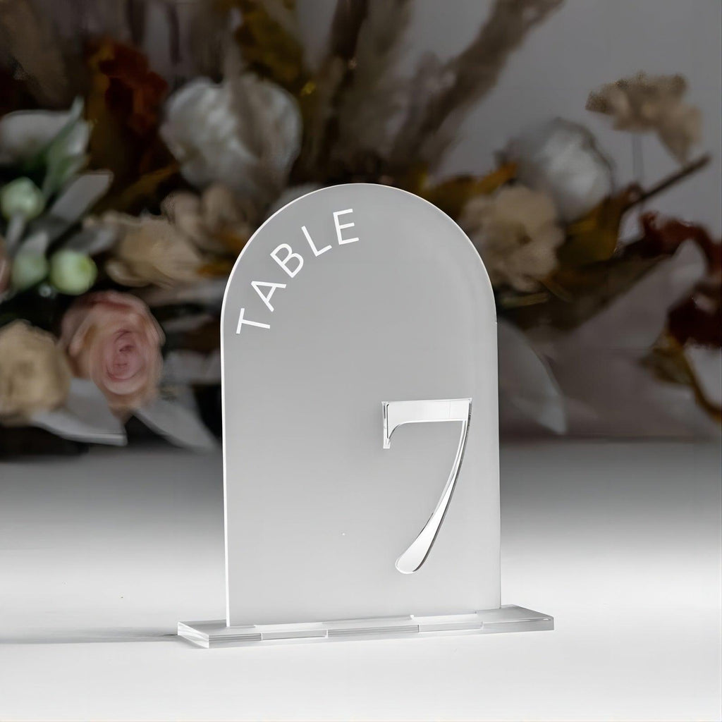 Frosted Acrylic Arch Table Numbers Frosted Acrylic Sign Wedding Table Decor FYLZGO Custom