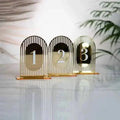 Gold Mirror Table Number Arch Table Numbers Acrylic Gateway Table Number Double-layered Table Number Wedding Party Table Decor FYLZGO Signs