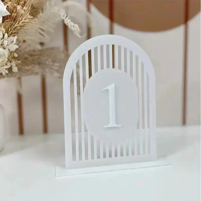Gold Mirror Table Number Arch Table Numbers Acrylic Gateway Table Number Double-layered Table Number Wedding Party Table Decor FYLZGO Signs