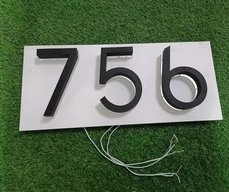 Led outdoor waterproof home name figures exterior acrylic metal illuminated house numbers signs for door room apartment FYLZGO Custom