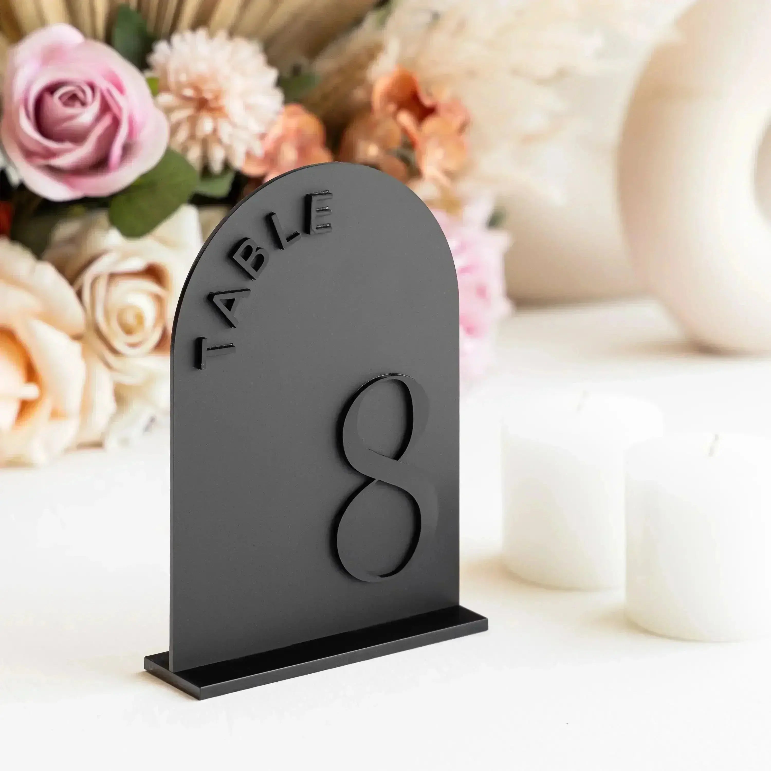 Matte Black Table Numbers- Arched Black Acrylic Wedding Table Numbers Wedding Reception Decoration Wedding Signs Wedding Signage FYLZGO Signs
