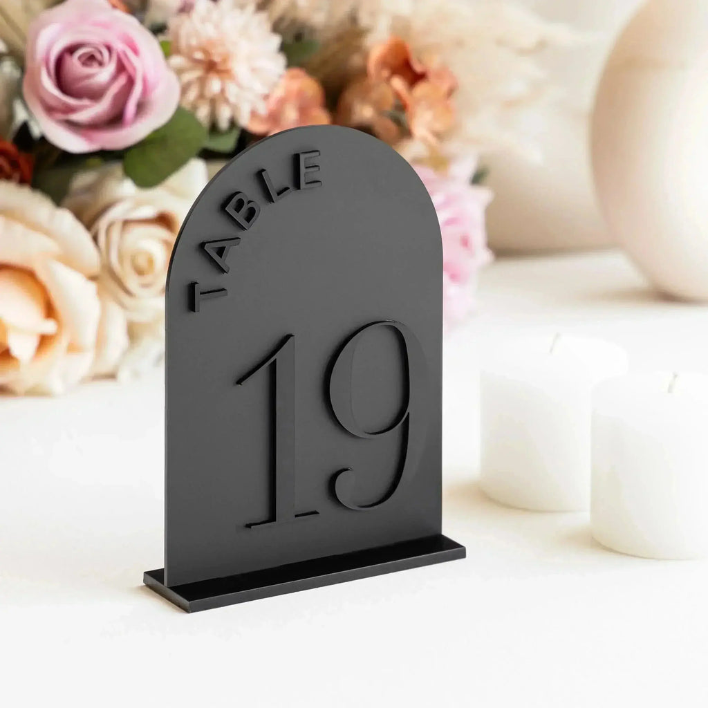 Matte Black Table Numbers- Arched Black Acrylic Wedding Table Numbers Wedding Reception Decoration Wedding Signs Wedding Signage FYLZGO Signs
