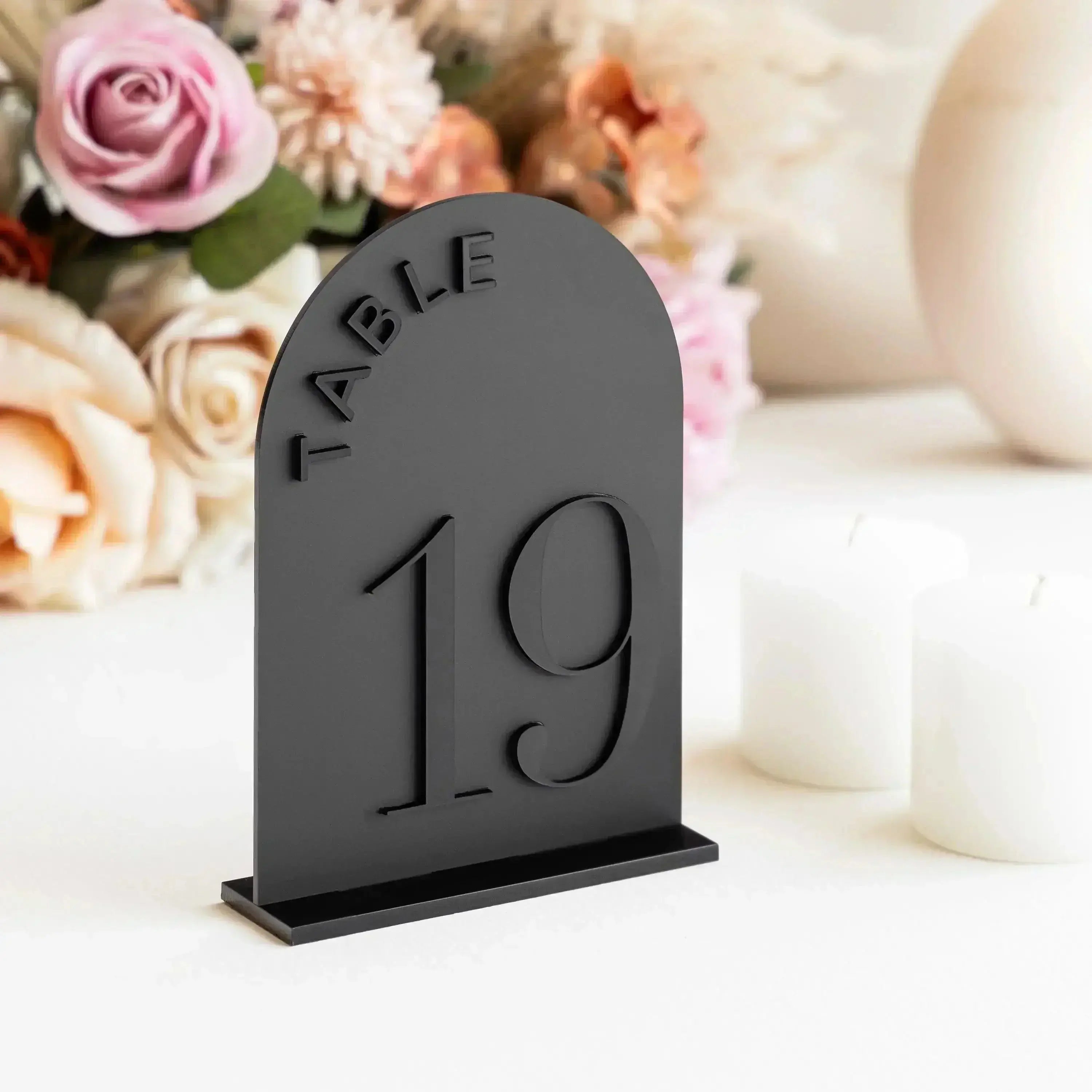 Matte Black Table Numbers- Arched Black Acrylic Wedding Table Numbers Wedding Reception Decoration Wedding Signs Wedding Signage FYLZGO Signs