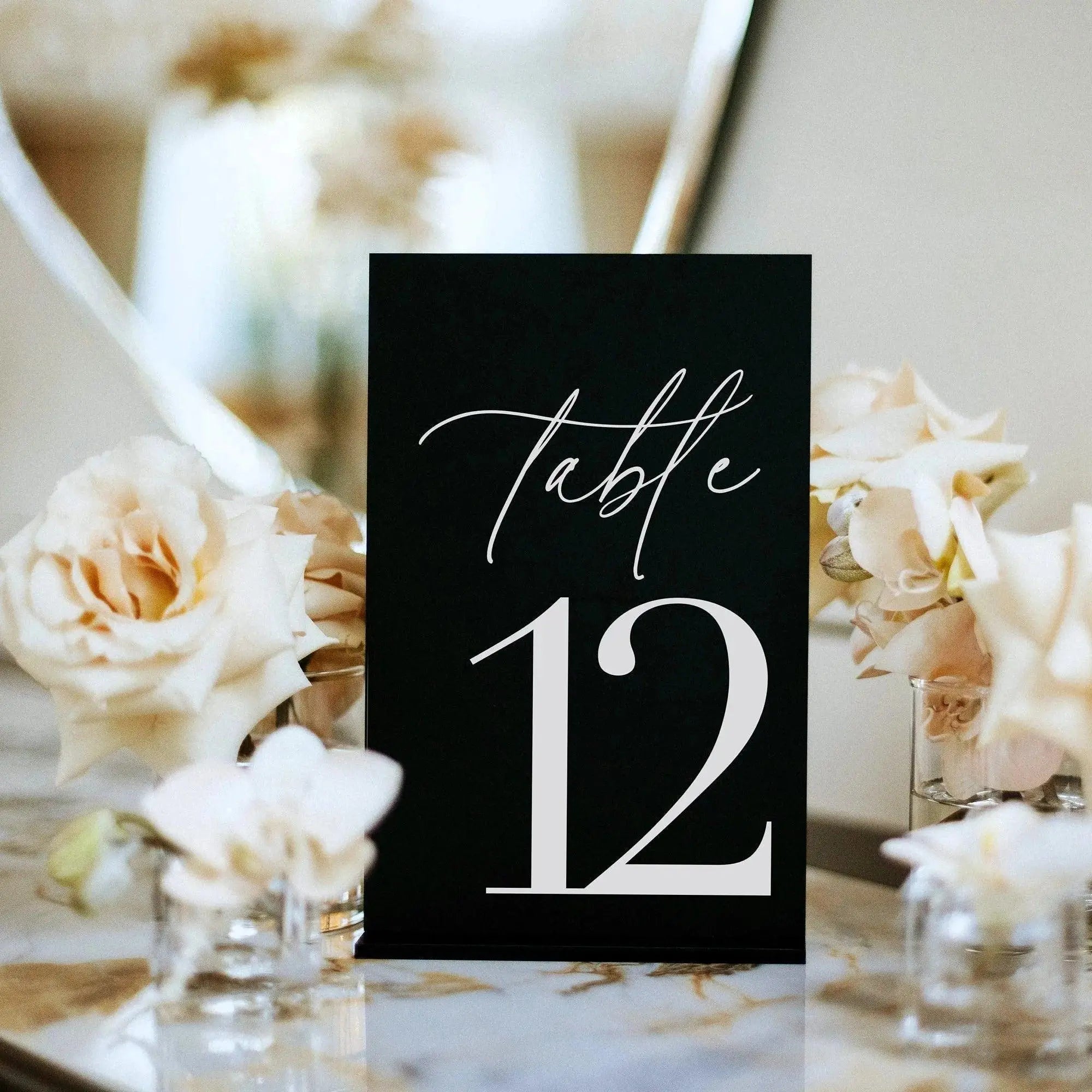 Mirror Silver Wedding Table Numbers With Stand Wedding Table Decor Acrylic Luxury Wedding Signage Table Number Stand FYLZGO Signs