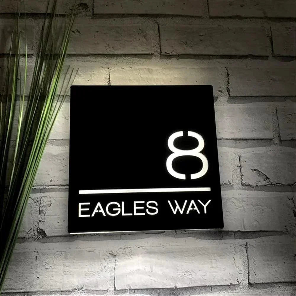 Custom House Numbers LED Lighted Address Number 3D Light Foating Stainless Steel FYLZGO Custom