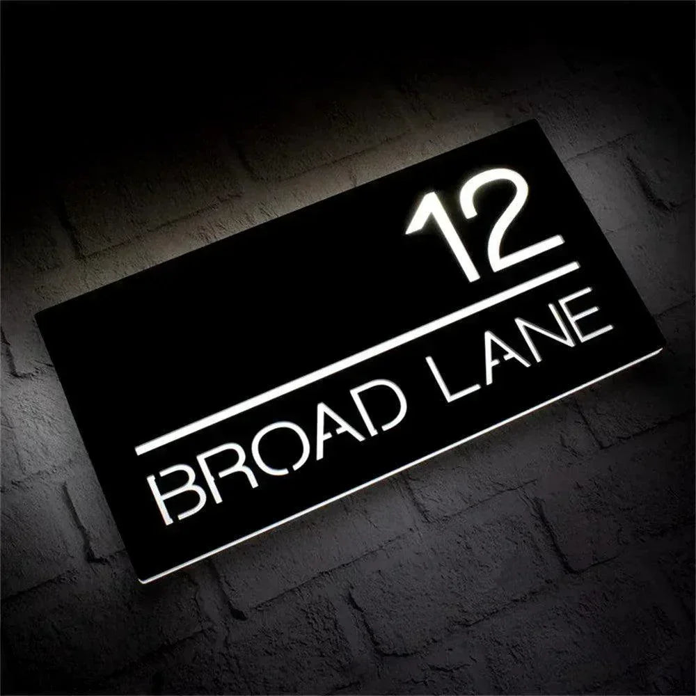 Custom House Numbers LED Lighted Address Number 3D Light Foating Stainless Steel FYLZGO Custom