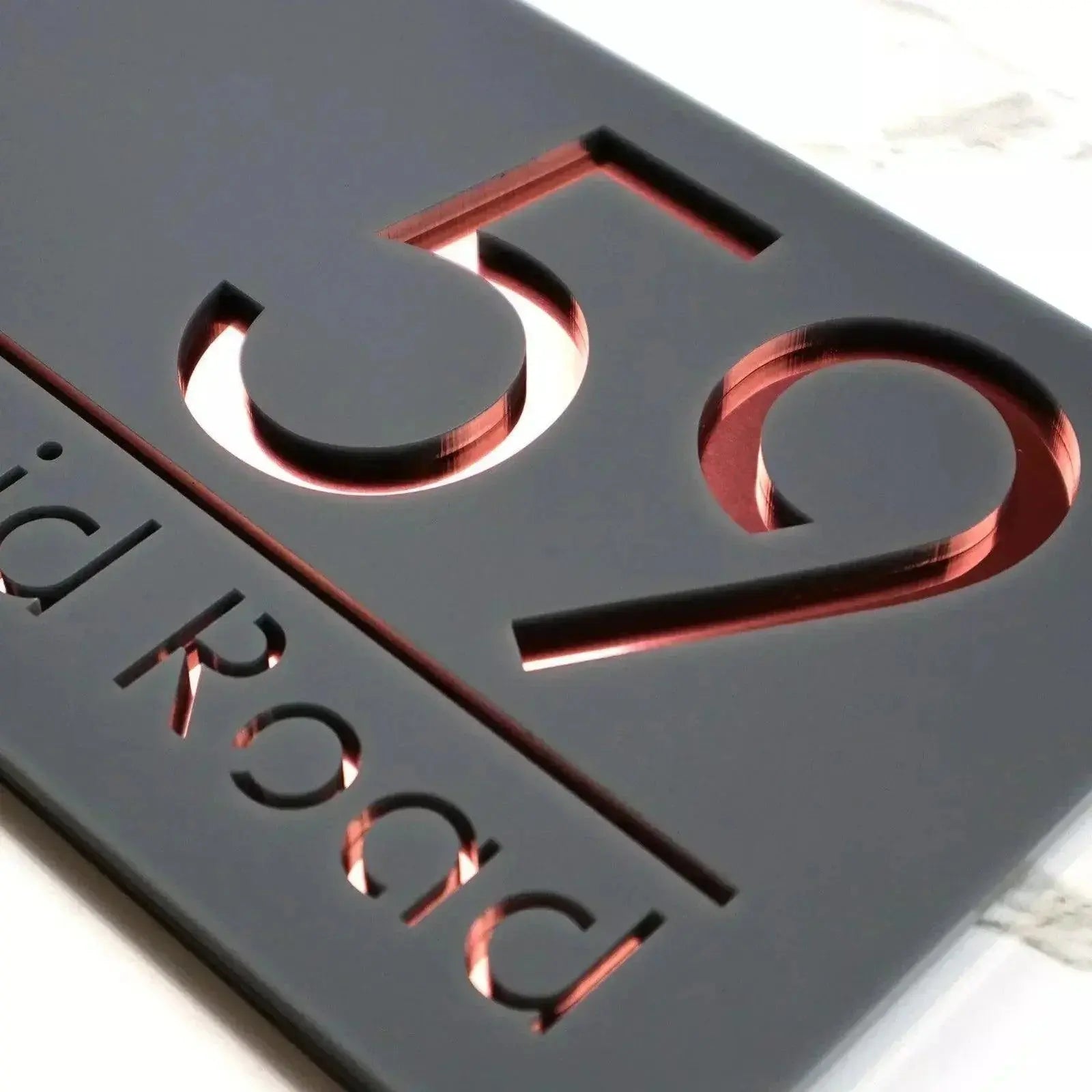 Laser Cut House Signs Matt Black & Gold Door Numbers Address Plaque Number FYLZGO Signs