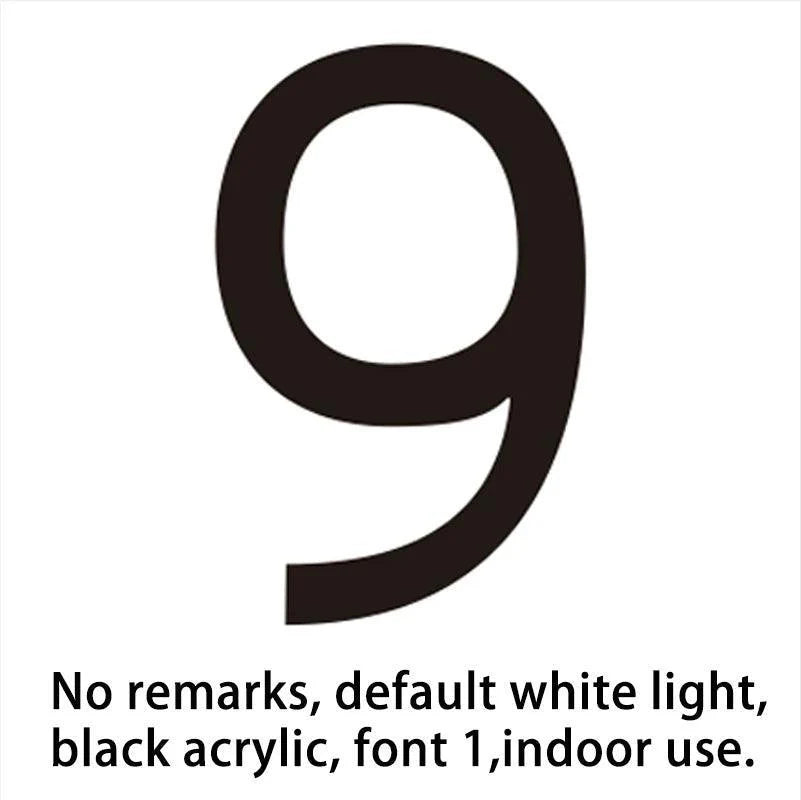 3D Custom Mini Digital Led Light Word Acrylic Number Plate Door Head Sign Metal Modern Outdoor Waterproof - FYLZGO Signs