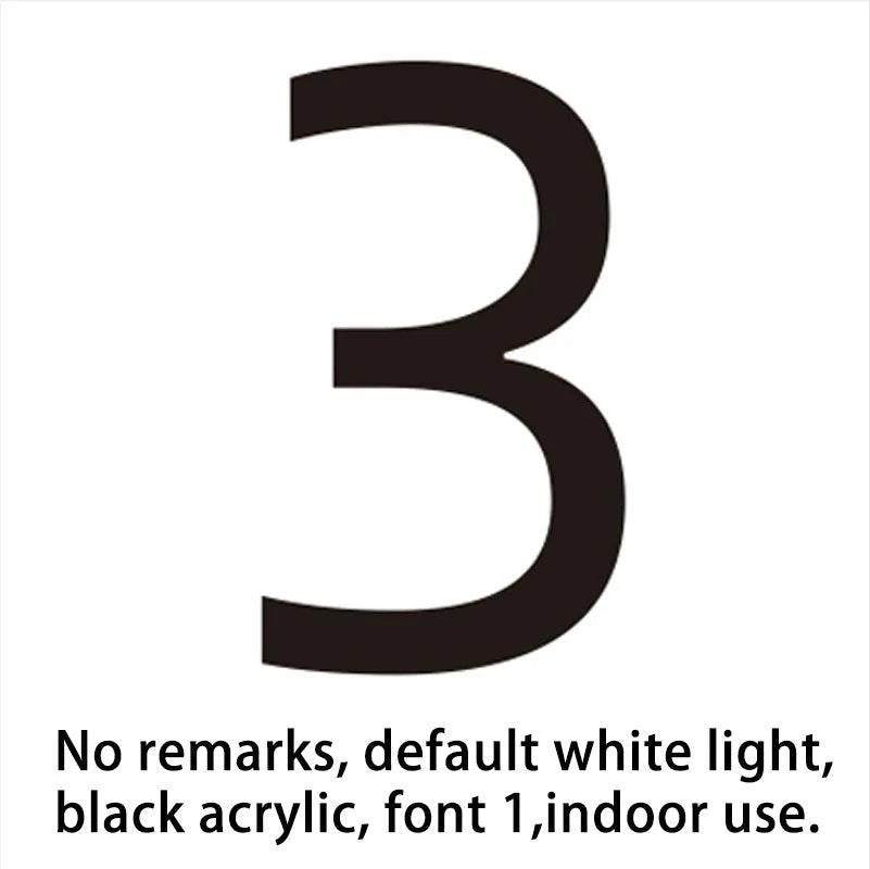 3D Custom Mini Digital Led Light Word Acrylic Number Plate Door Head Sign Metal Modern Outdoor Waterproof - FYLZGO Signs