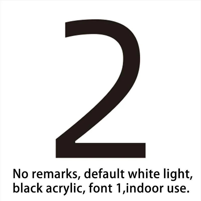 3D Custom Mini Digital Led Light Word Acrylic Number Plate Door Head Sign Metal Modern Outdoor Waterproof - FYLZGO Signs