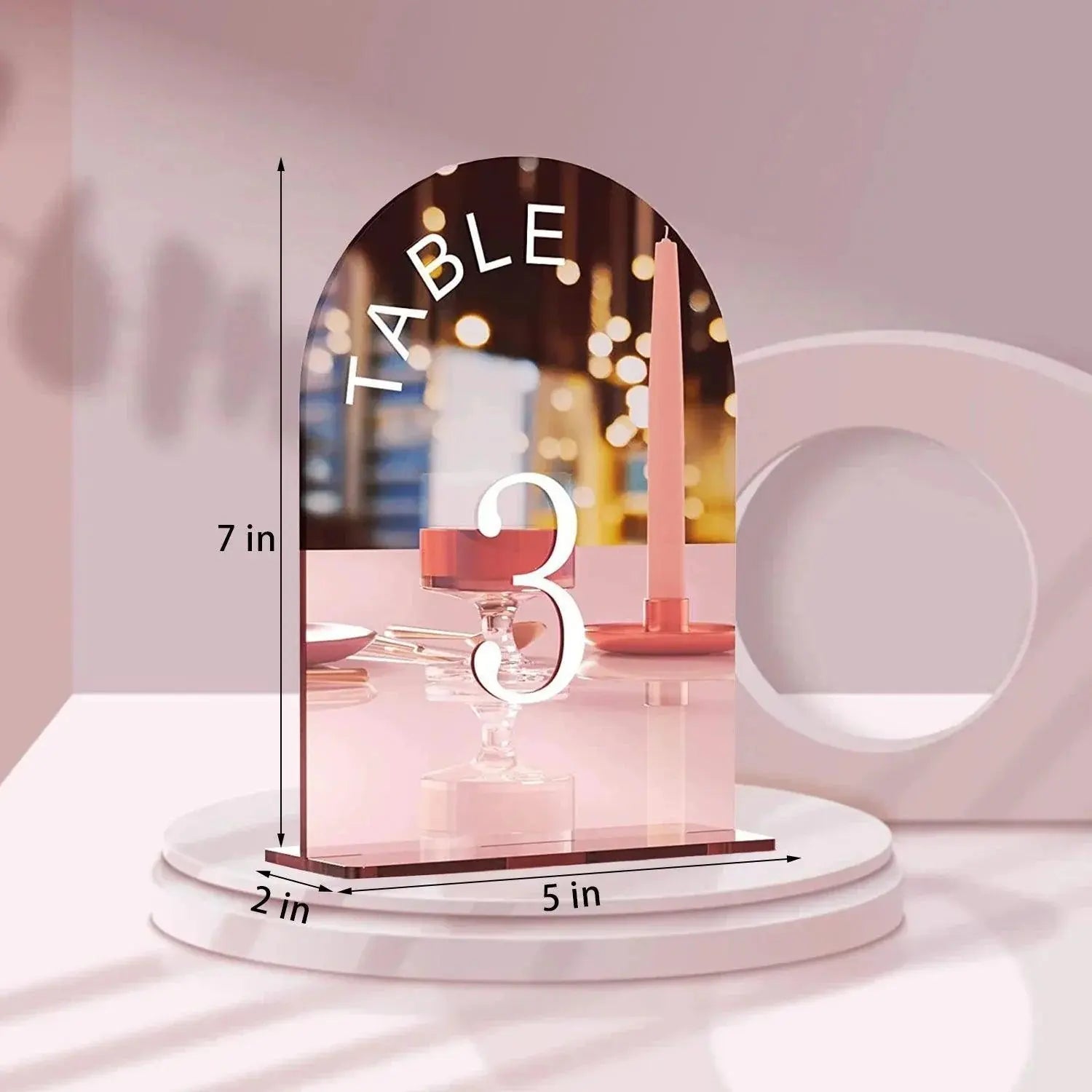 Modern Table Numbers - Wedding Table Numbers - Rose Gold Mirror Table Signs - Wedding Table Decor - Reception Signage FYLZGO Signs
