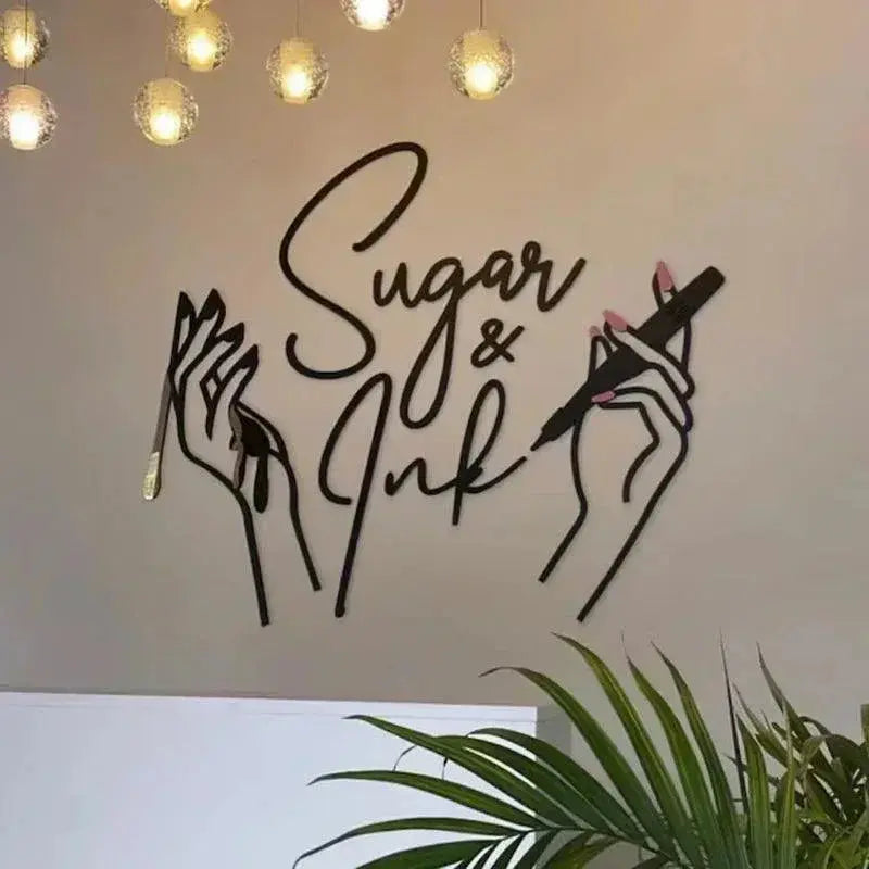 3D Acrylic Business Sign Custom Company Backdrop Decoration Wall Sign Beauty Salon Hair Studio Office Name Advertisement Signage FYLZGO Signs