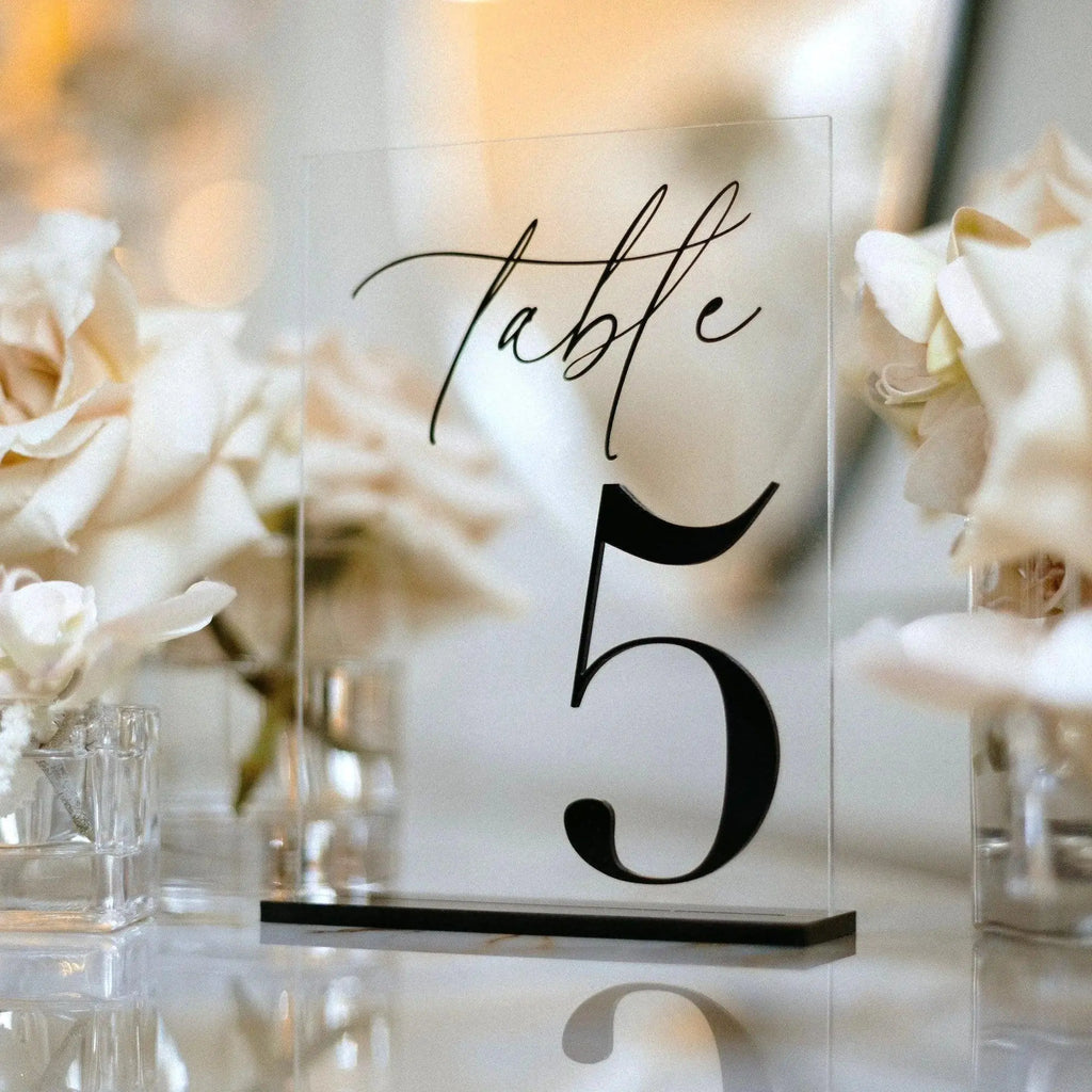 Wedding Table Numbers 3D Black Matte Wedding Table Decor Wedding Stationery Black Wedding Reception Decor FYLZGO Signs