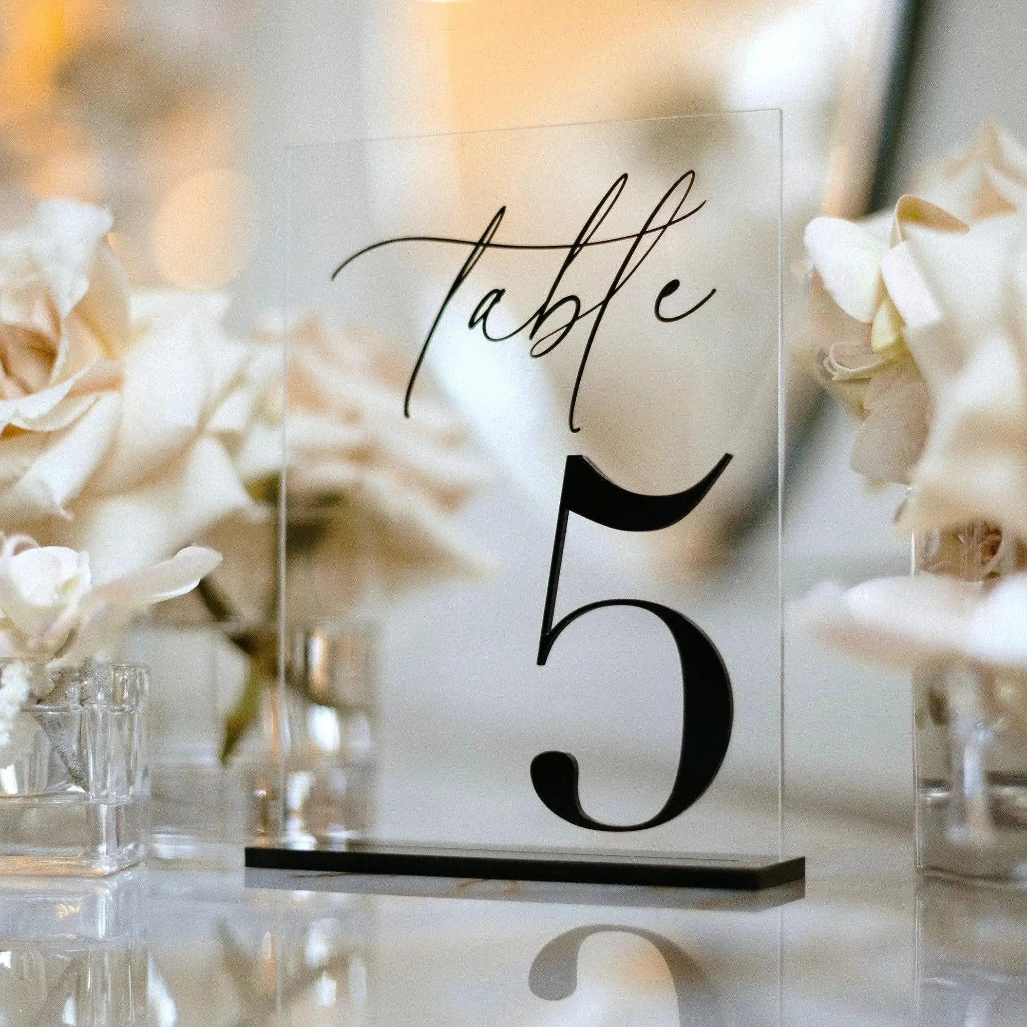 Wedding Table Numbers 3D Black Matte Wedding Table Decor Wedding Stationery Black Wedding Reception Decor FYLZGO Signs