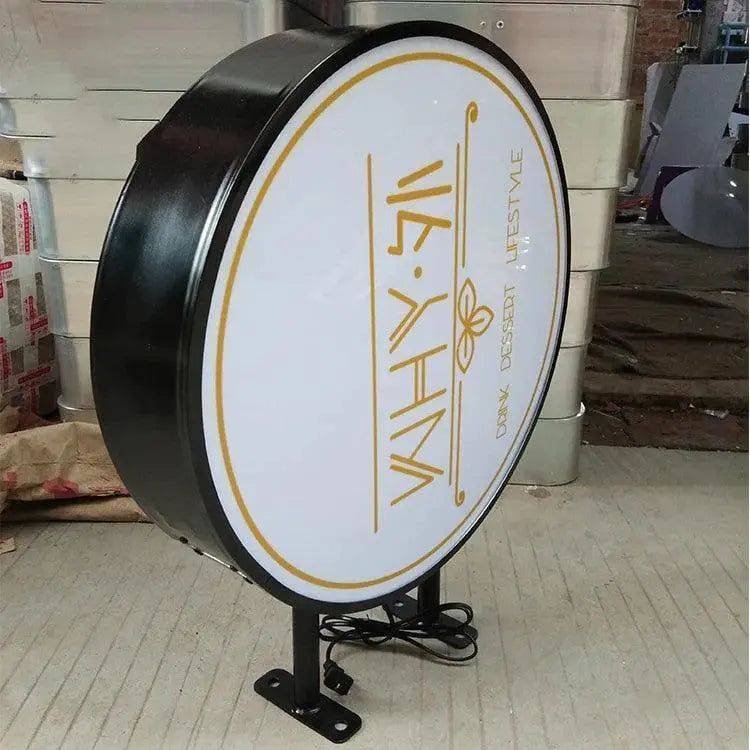 20"/24" Illuminated Round Light Box Store front Sign Waterproof Custom Made Acrylic Panel Metal Case FYLZGO Signs