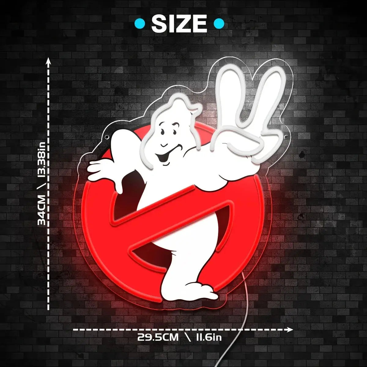 1Pc Ghostbusters Neon, USB powered plastic wall mount with push button control, multi-purpose Art Deco, suitable for home bars, men's caves, shops and restaurants FYLZGO Signs