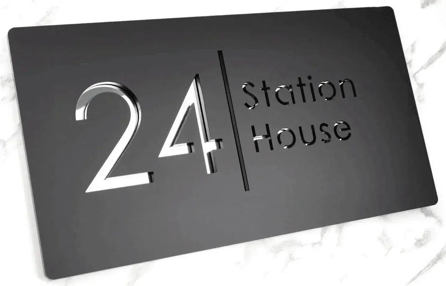 Laser Cut House Signs Matt Black & Gold Door Numbers Address Plaque Number FYLZGO Signs