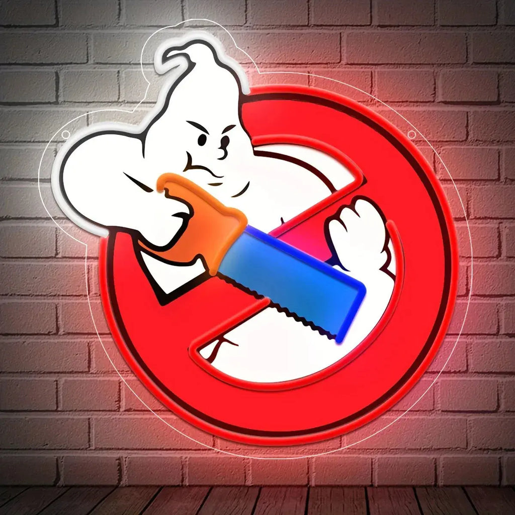 1 piece of luminous neon wall art - saw man design with Suicide Squad logo, UV printing, home bar decoration, bedroom art, ideal for comic book fans and birthday gifts, wall decoration neon FYLZGO Signs