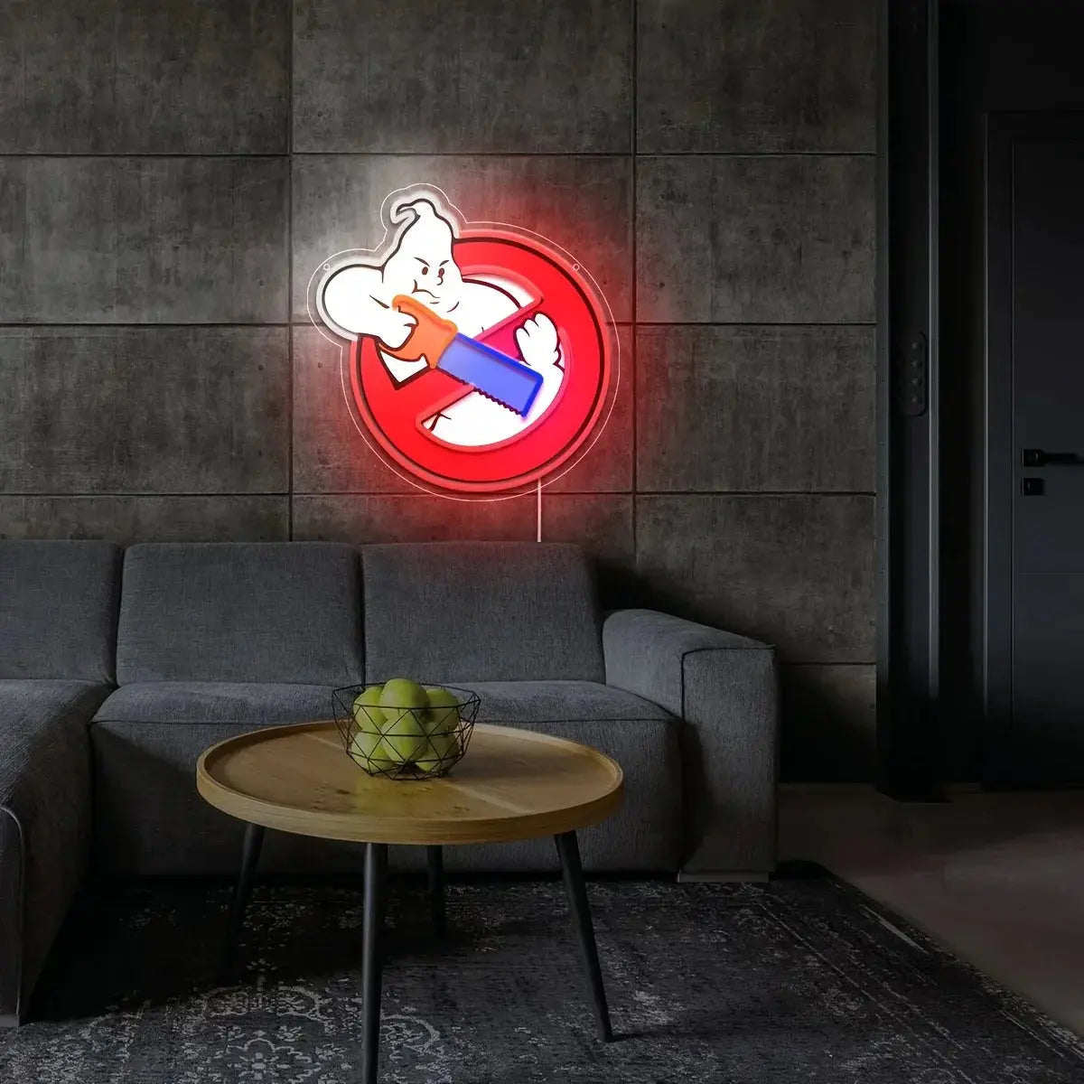 1 piece of luminous neon wall art - saw man design with Suicide Squad logo, UV printing, home bar decoration, bedroom art, ideal for comic book fans and birthday gifts, wall decoration neon FYLZGO Signs