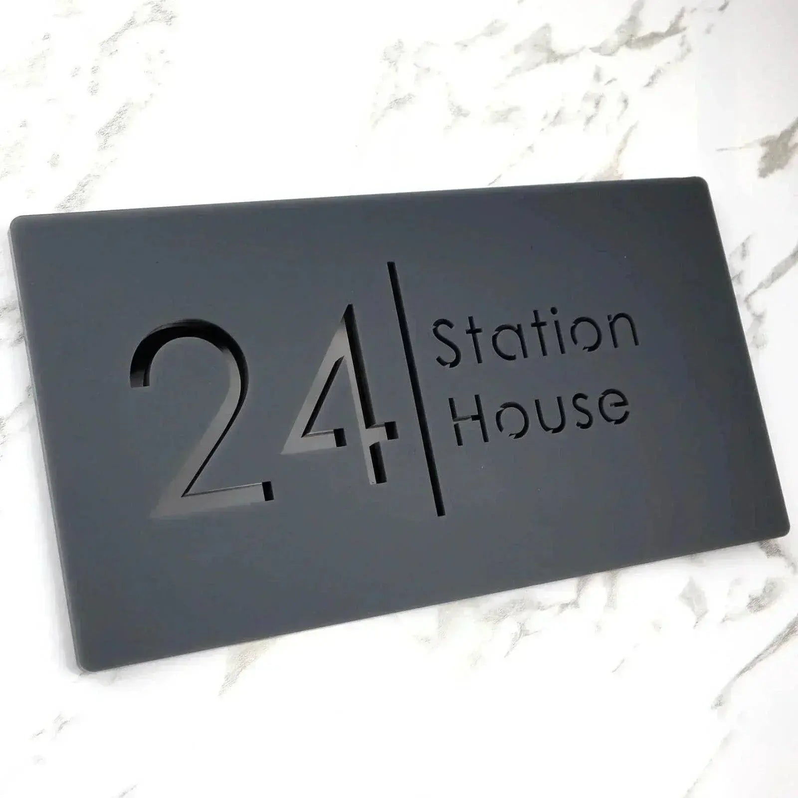 Laser Cut House Signs Matt Black & Gold Door Numbers Address Plaque Number FYLZGO Signs