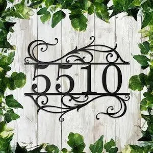 Metal House Number Sign | Address Sign | Custom Address | Traditional Address Sign | Metal Address Sign | Address Numbers | Address Plaque FYLZGO Signs