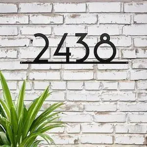 Mid Century Metal House Number Sign | Address Sign | Art Decor Address Sign | Metal Address Sign | Retro House Number | Address Plaque FYLZGO Signs