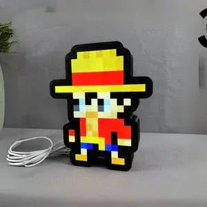 8 Inch Pixelated Anime Characters, Anime Characters Pixel Art, Anime Art, Anime Desk Lamps, Anime Light Box, Anime Inspired Lightbox Gift FYLZGO Signs