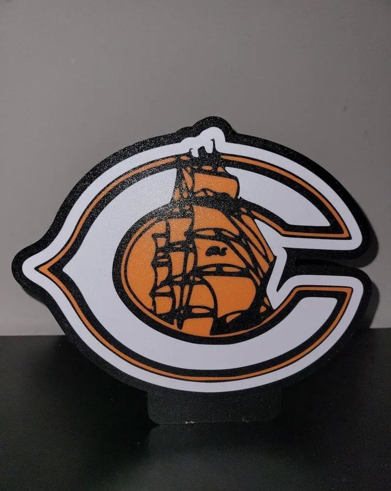 3D Printed Team Lightbox, Football fans, Team Sports, Lightbox Mancave gifts FYLZGO Signs